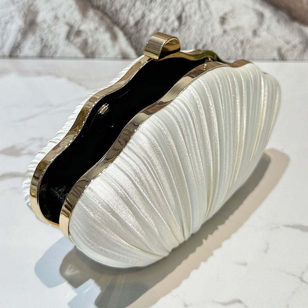 Cross-border trendy shell dinner bag pleated clutch bag temperament versatile women's handbag bridal bag dress bag