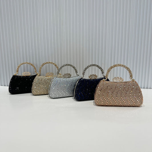 Cross-border buckle diamond-encrusted dinner bag, European and American high-end banquet bag, women's celebrity handbag, shoulder light luxury chain bag