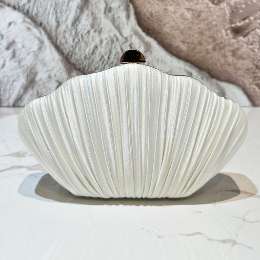Cross-border trendy shell dinner bag pleated clutch bag temperament versatile women's handbag bridal bag dress bag