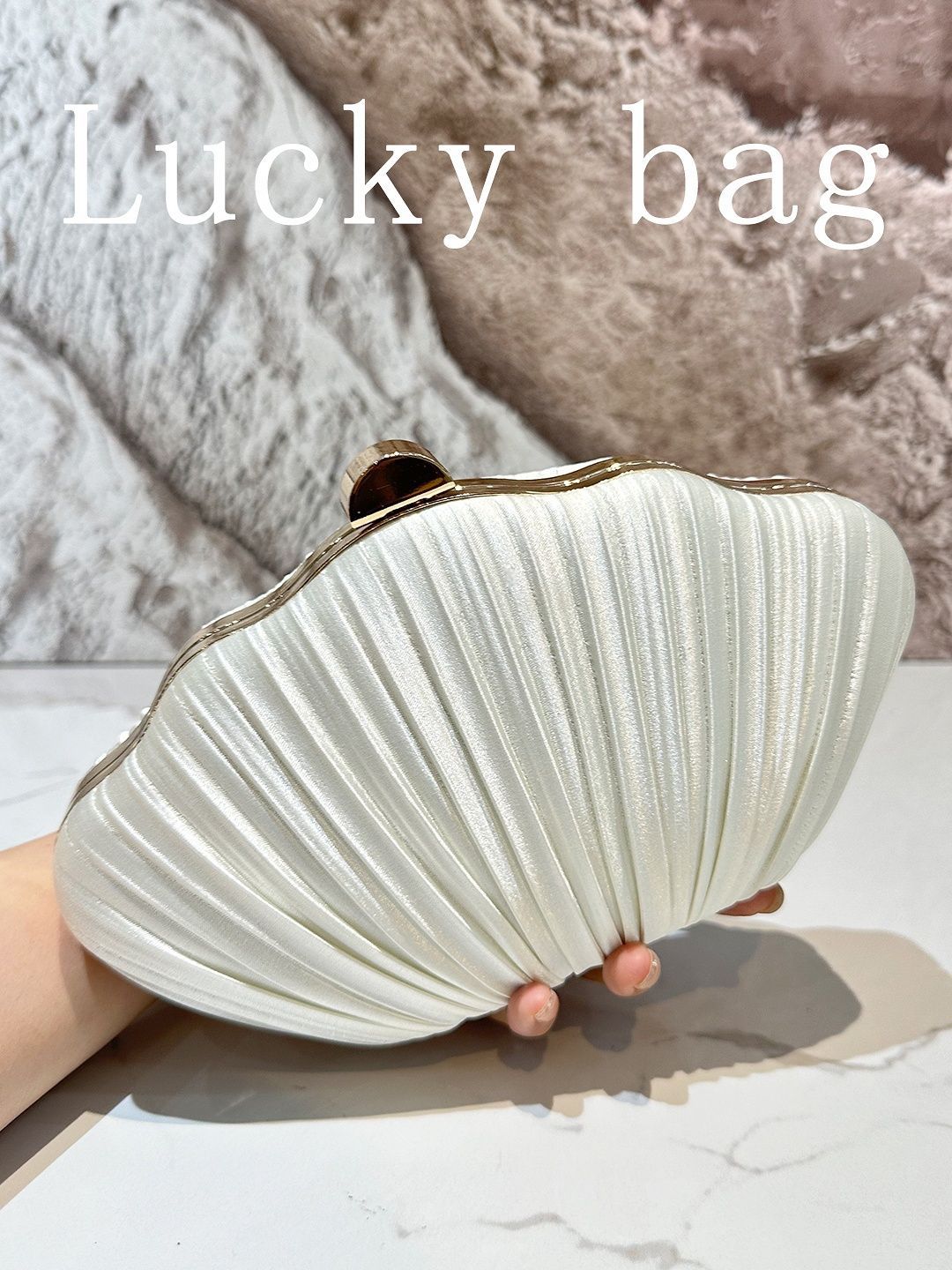 Cross-border trendy shell dinner bag pleated clutch bag temperament versatile women's handbag bridal bag dress bag