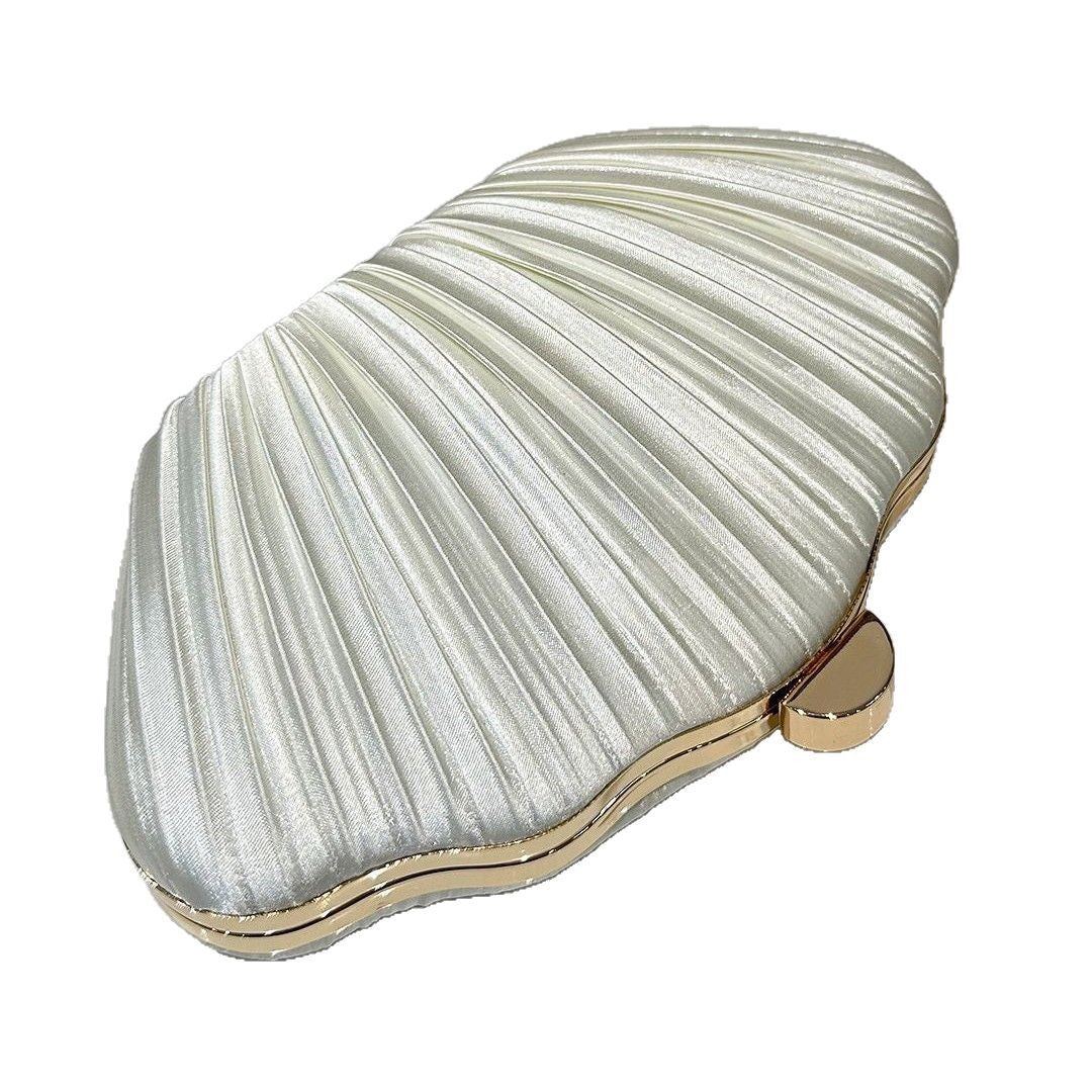Cross-border trendy shell dinner bag pleated clutch bag temperament versatile women's handbag bridal bag dress bag